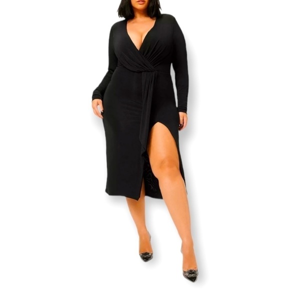 NWT GOOD AMERICAN Shimmer Wrap Dress - Picture 1 of 11